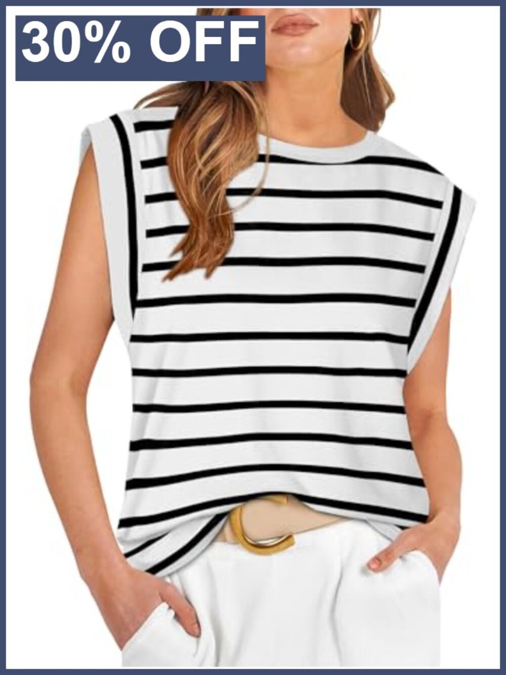 WIHOLL Cap Sleeve Top Womens Summer Tee Loose Fit Business Casual